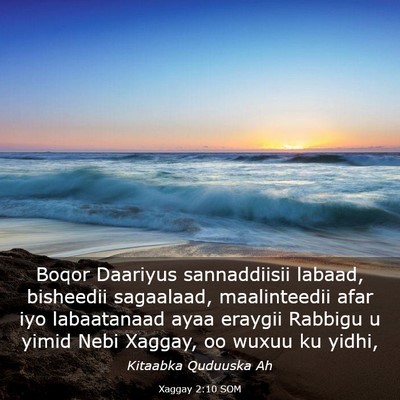Picture 03 - Xaggay 2:10 SOM - Boqor Daariyus sannaddiisii labaad, bisheedii - Bible Verse Picture