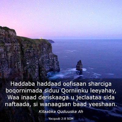 Picture 03 - Yacquub 2:8 SOM - Haddaba haddaad oofisaan sharciga boqornimada - Bible Verse Picture