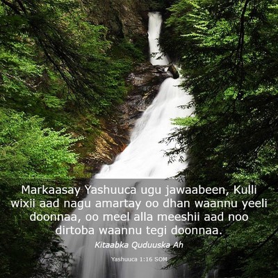 Picture 03 - Yashuuca 1:16 SOM - Markaasay Yashuuca ugu jawaabeen, Kulli wixii aad - Bible Verse Picture