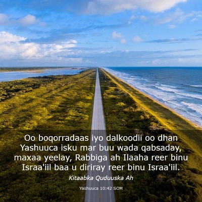 Picture 03 - Yashuuca 10:42 SOM - Oo boqorradaas iyo dalkoodii oo dhan Yashuuca - Bible Verse Picture