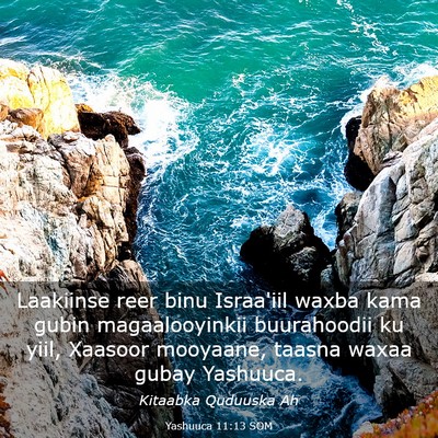Picture 03 - Yashuuca 11:13 SOM - Laakiinse reer binu Israa'iil waxba kama gubin - Bible Verse Picture