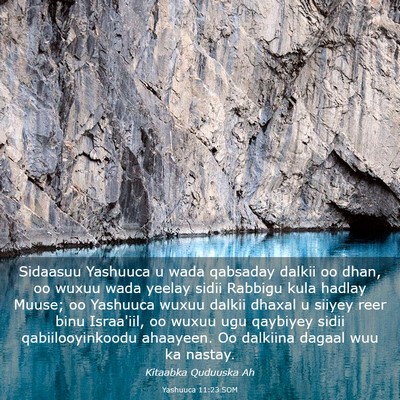 Picture 03 - Yashuuca 11:23 SOM - Sidaasuu Yashuuca u wada qabsaday dalkii oo dhan, - Bible Verse Picture