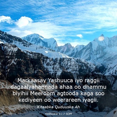 Picture 03 - Yashuuca 11:7 SOM - Markaasay Yashuuca iyo raggii dagaalyahannada - Bible Verse Picture