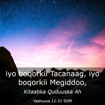 Picture 03 - Yashuuca 12:21 SOM - iyo boqorkii Tacanaag, iyo boqorkii - Bible Verse Picture