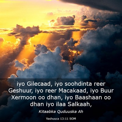 Picture 03 - Yashuuca 13:11 SOM - iyo Gilecaad, iyo soohdinta reer Geshuur, iyo - Bible Verse Picture