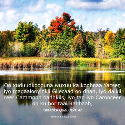 Picture 03 - Yashuuca 13:25 SOM - Oo xuduudkooduna wuxuu ka koobnaa Yacser, iyo - Bible Verse Picture