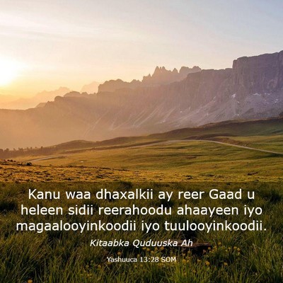 Picture 03 - Yashuuca 13:28 SOM - Kanu waa dhaxalkii ay reer Gaad u heleen sidii - Bible Verse Picture