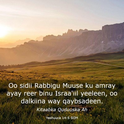 Picture 03 - Yashuuca 14:5 SOM - Oo sidii Rabbigu Muuse ku amray ayay reer binu - Bible Verse Picture