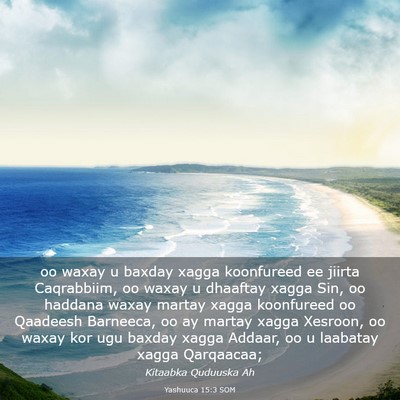 Picture 03 - Yashuuca 15:3 SOM - oo waxay u baxday xagga koonfureed ee jiirta - Bible Verse Picture