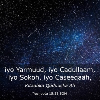 Picture 03 - Yashuuca 15:35 SOM - iyo Yarmuud, iyo Cadullaam, iyo Sokoh, iyo - Bible Verse Picture