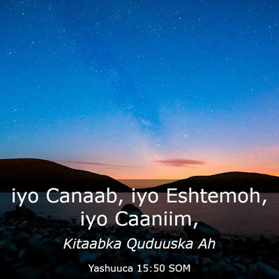 Picture 03 - Yashuuca 15:50 SOM - iyo Canaab, iyo Eshtemoh, iyo - Bible Verse Picture