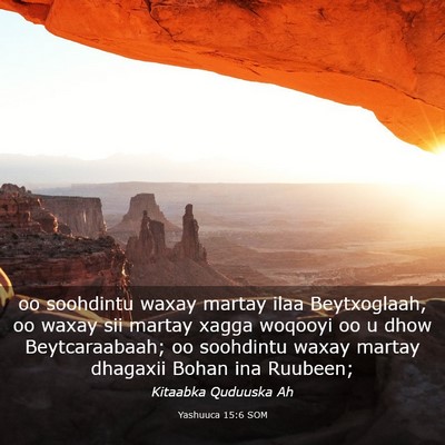 Picture 03 - Yashuuca 15:6 SOM - oo soohdintu waxay martay ilaa Beytxoglaah, oo - Bible Verse Picture