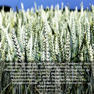 Picture 03 - Yashuuca 17:11 SOM - Oo reer Manaseh waxay reer Isaakaar iyo reer - Bible Verse Picture