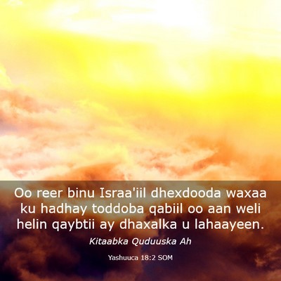 Picture 03 - Yashuuca 18:2 SOM - Oo reer binu Israa'iil dhexdooda waxaa ku hadhay - Bible Verse Picture