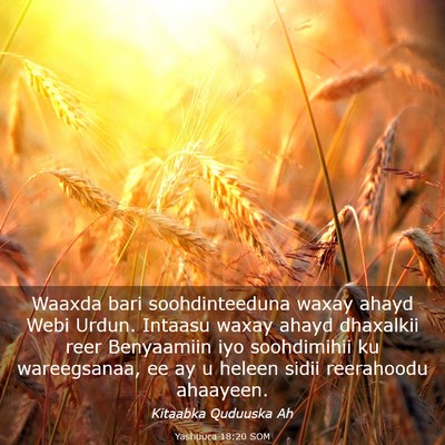 Picture 03 - Yashuuca 18:20 SOM - Waaxda bari soohdinteeduna waxay ahayd Webi - Bible Verse Picture