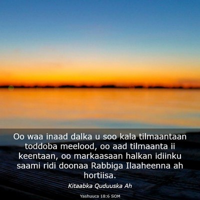Picture 03 - Yashuuca 18:6 SOM - Oo waa inaad dalka u soo kala tilmaantaan toddoba - Bible Verse Picture