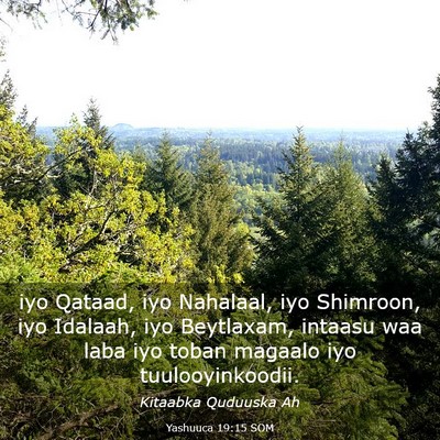 Picture 03 - Yashuuca 19:15 SOM - iyo Qataad, iyo Nahalaal, iyo Shimroon, iyo - Bible Verse Picture