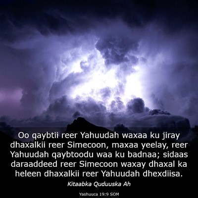 Picture 03 - Yashuuca 19:9 SOM - Oo qaybtii reer Yahuudah waxaa ku jiray dhaxalkii - Bible Verse Picture