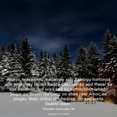 Picture 03 - Yashuuca 2:10 SOM - Waayo, waxaannu maqalnay sidii Rabbigu hortiinna - Bible Verse Picture