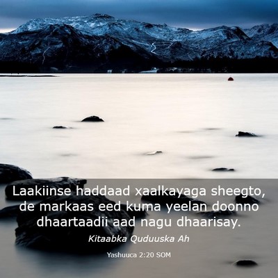 Picture 03 - Yashuuca 2:20 SOM - Laakiinse haddaad xaalkayaga sheegto, de markaas - Bible Verse Picture