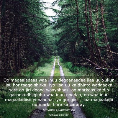 Picture 03 - Yashuuca 20:6 SOM - Oo magaaladaas waa inuu degganaadaa ilaa uu xukun - Bible Verse Picture