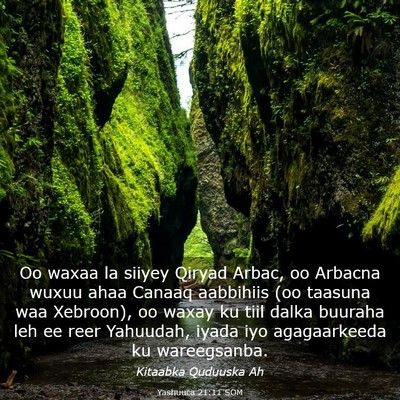 Picture 03 - Yashuuca 21:11 SOM - Oo waxaa la siiyey Qiryad Arbac, oo Arbacna wuxuu - Bible Verse Picture