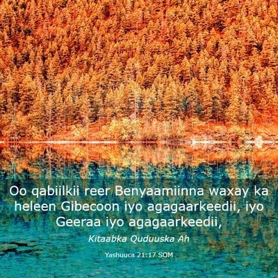 Picture 03 - Yashuuca 21:17 SOM - Oo qabiilkii reer Benyaamiinna waxay ka heleen - Bible Verse Picture