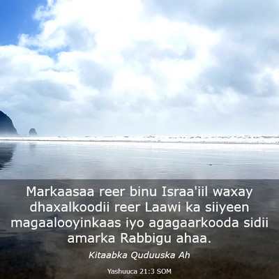 Picture 03 - Yashuuca 21:3 SOM - Markaasaa reer binu Israa'iil waxay dhaxalkoodii - Bible Verse Picture
