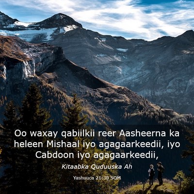 Picture 03 - Yashuuca 21:30 SOM - Oo waxay qabiilkii reer Aasheerna ka heleen - Bible Verse Picture