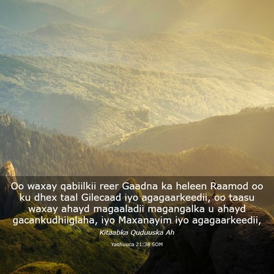 Picture 03 - Yashuuca 21:38 SOM - Oo waxay qabiilkii reer Gaadna ka heleen Raamod - Bible Verse Picture