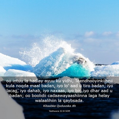 Picture 03 - Yashuuca 22:8 SOM - oo intuu la hadlay ayuu ku yidhi, - Bible Verse Picture
