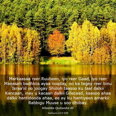 Picture 03 - Yashuuca 22:9 SOM - Markaasaa reer Ruubeen, iyo reer Gaad, iyo reer - Bible Verse Picture