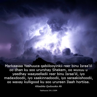 Picture 03 - Yashuuca 24:1 SOM - Markaasaa Yashuuca qabiilooyinkii reer binu - Bible Verse Picture