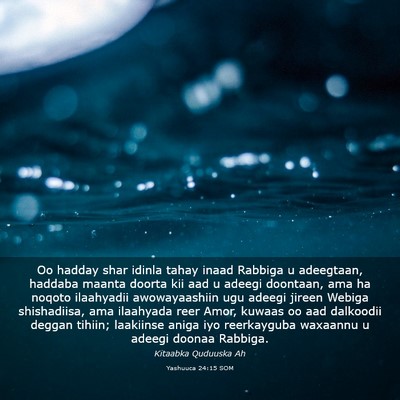 Picture 03 - Yashuuca 24:15 SOM - Oo hadday shar idinla tahay inaad Rabbiga u - Bible Verse Picture