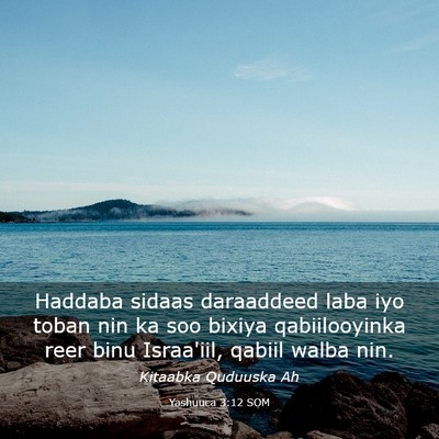 Picture 03 - Yashuuca 3:12 SOM - Haddaba sidaas daraaddeed laba iyo toban nin ka - Bible Verse Picture