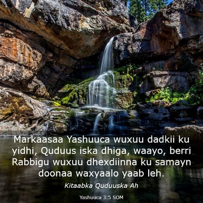 Picture 03 - Yashuuca 3:5 SOM - Markaasaa Yashuuca wuxuu dadkii ku yidhi, Quduus - Bible Verse Picture