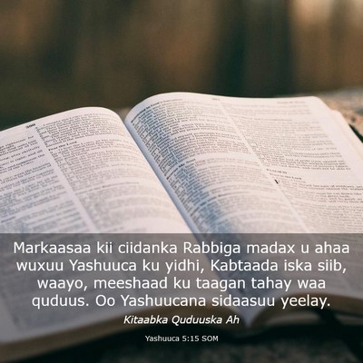 Picture 03 - Yashuuca 5:15 SOM - Markaasaa kii ciidanka Rabbiga madax u ahaa wuxuu - Bible Verse Picture