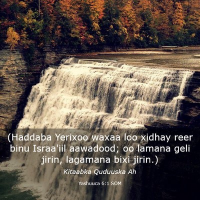 Picture 03 - Yashuuca 6:1 SOM - (Haddaba Yerixoo waxaa loo xidhay reer binu - Bible Verse Picture