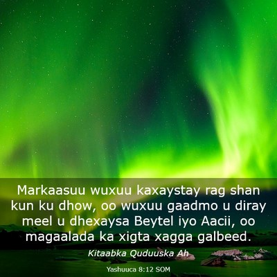 Picture 03 - Yashuuca 8:12 SOM - Markaasuu wuxuu kaxaystay rag shan kun ku dhow, - Bible Verse Picture