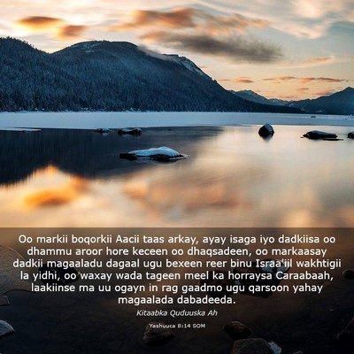 Picture 03 - Yashuuca 8:14 SOM - Oo markii boqorkii Aacii taas arkay, ayay isaga - Bible Verse Picture
