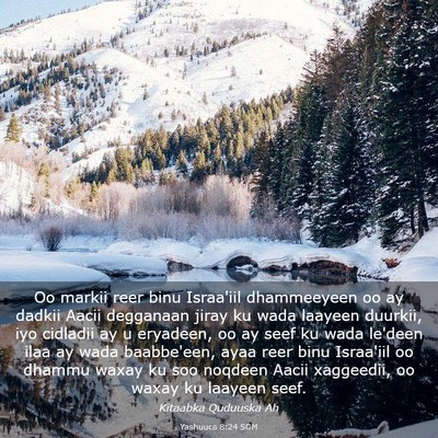 Picture 03 - Yashuuca 8:24 SOM - Oo markii reer binu Israa'iil dhammeeyeen oo ay - Bible Verse Picture