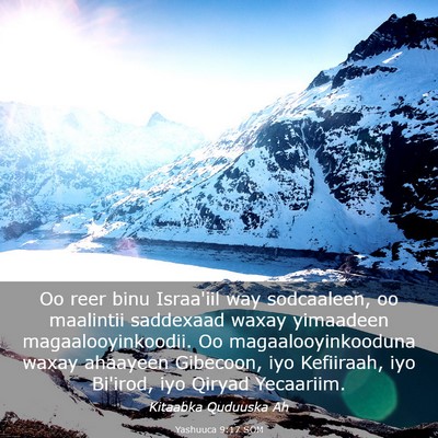 Picture 03 - Yashuuca 9:17 SOM - Oo reer binu Israa'iil way sodcaaleen, oo - Bible Verse Picture