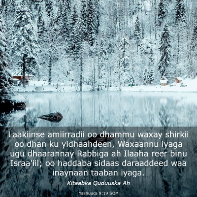 Picture 03 - Yashuuca 9:19 SOM - Laakiinse amiirradii oo dhammu waxay shirkii oo - Bible Verse Picture