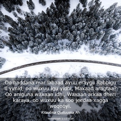 Picture 03 - Yeremyaah 1:13 SOM - Oo haddana mar labaad ayuu eraygii Rabbigu ii - Bible Verse Picture