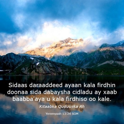 Picture 03 - Yeremyaah 13:24 SOM - Sidaas daraaddeed ayaan kala firdhin doonaa sida - Bible Verse Picture