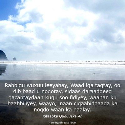 Picture 03 - Yeremyaah 15:6 SOM - Rabbigu wuxuu leeyahay, Waad iga tagtay, oo dib - Bible Verse Picture