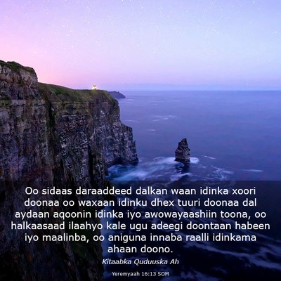 Picture 03 - Yeremyaah 16:13 SOM - Oo sidaas daraaddeed dalkan waan idinka xoori - Bible Verse Picture