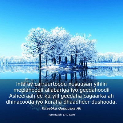 Picture 03 - Yeremyaah 17:2 SOM - inta ay carruurtoodu xusuusan yihiin meelahoodii - Bible Verse Picture