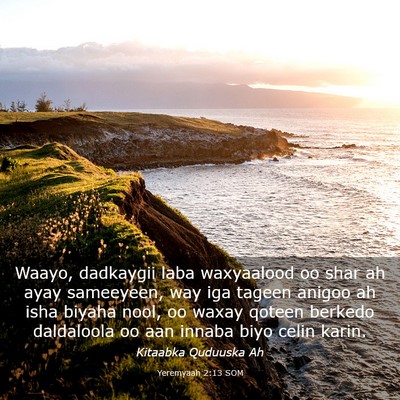 Picture 03 - Yeremyaah 2:13 SOM - Waayo, dadkaygii laba waxyaalood oo shar ah ayay - Bible Verse Picture