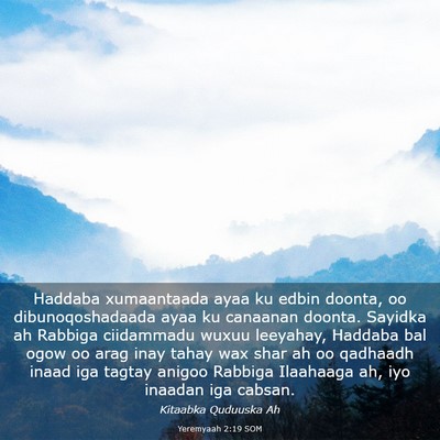 Picture 03 - Yeremyaah 2:19 SOM - Haddaba xumaantaada ayaa ku edbin doonta, oo - Bible Verse Picture